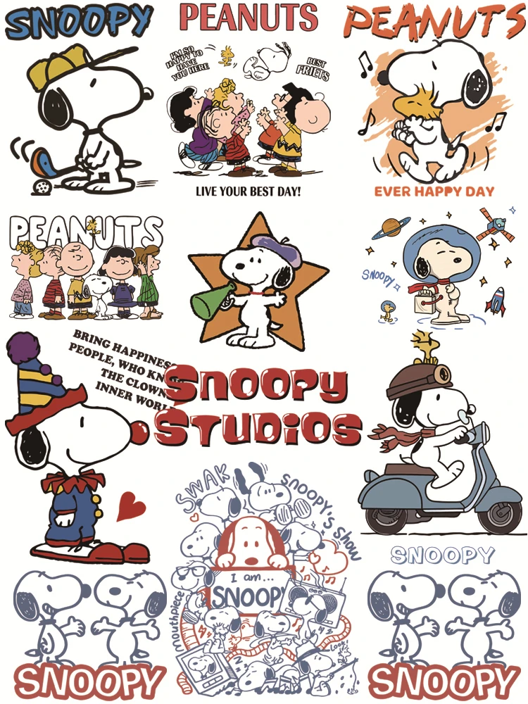 Cartoon Snoopy thermocollant patches DIY Sewing thermo-stickers for children vinyl stickers Flex fusible transfer