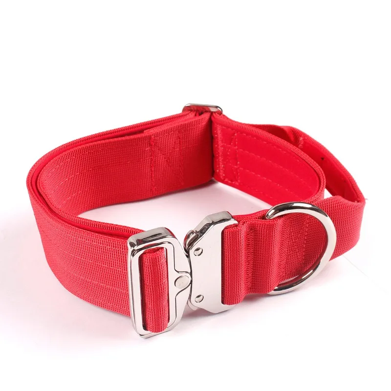 

Pet leash dog tactical collar, widened solid color neck print collar