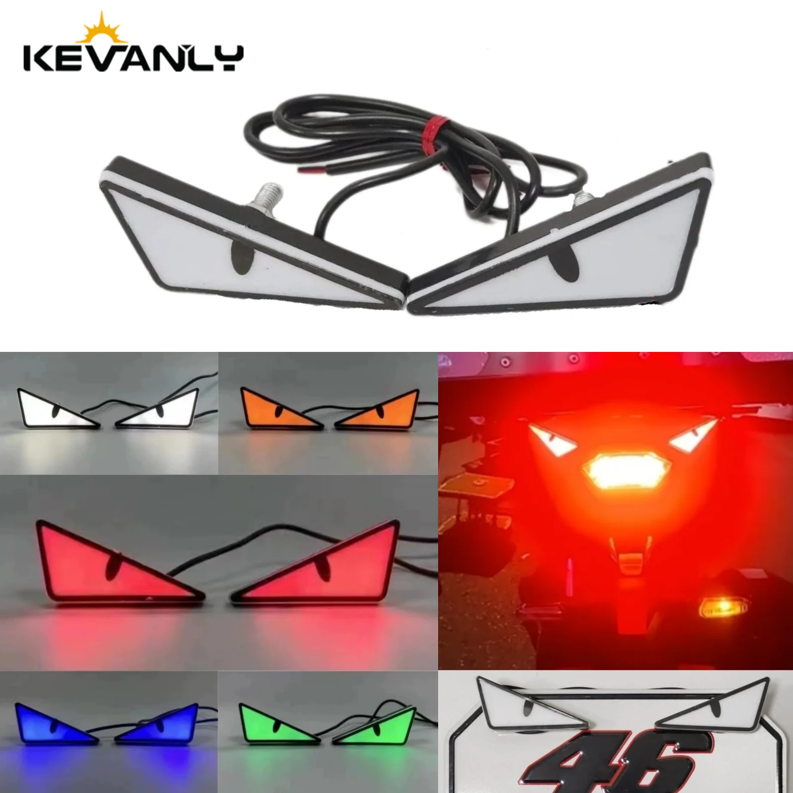 Motorcycle LED Devil'Eyes Lights Demon Eyes Motorcylcle parking led light Mascars LED Light Eyes License Plate Decorative Lamp