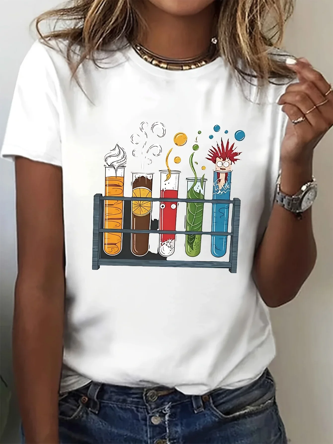 

Научная тема Графика Обычная наука Тематические подарки Одежда Женская повседневная одежда с рукавами Научные колбы и стаканы Красочные