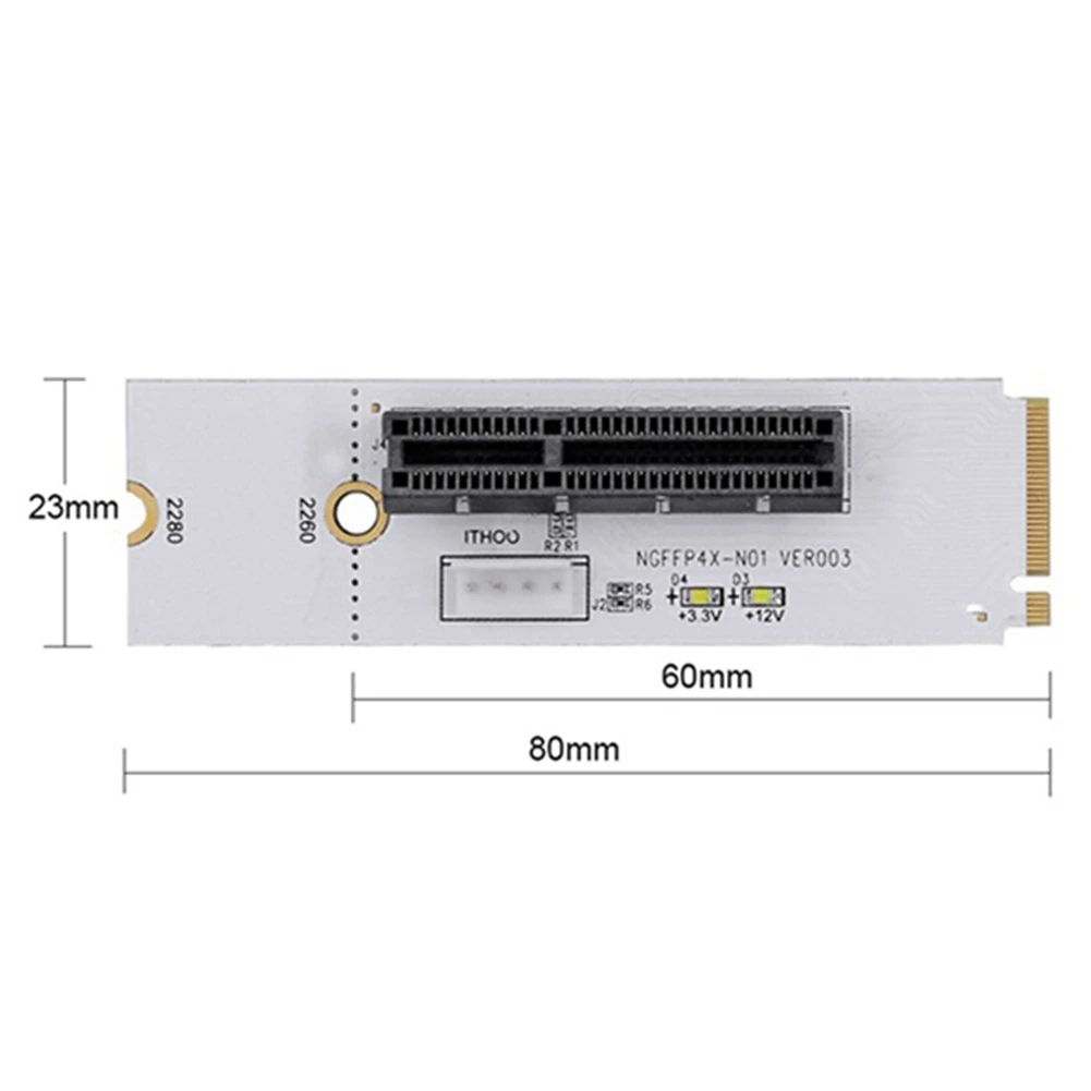 4 шт., адаптер NGFF M.2-PCI-E 4X, адаптер M2 Key M-PCIe X4 с кабелем питания SATA, карта расширения M2 Suppot 2260 2280