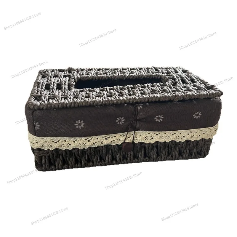 For Home woven tissue box multifunctional storage box desktop remote control storage box