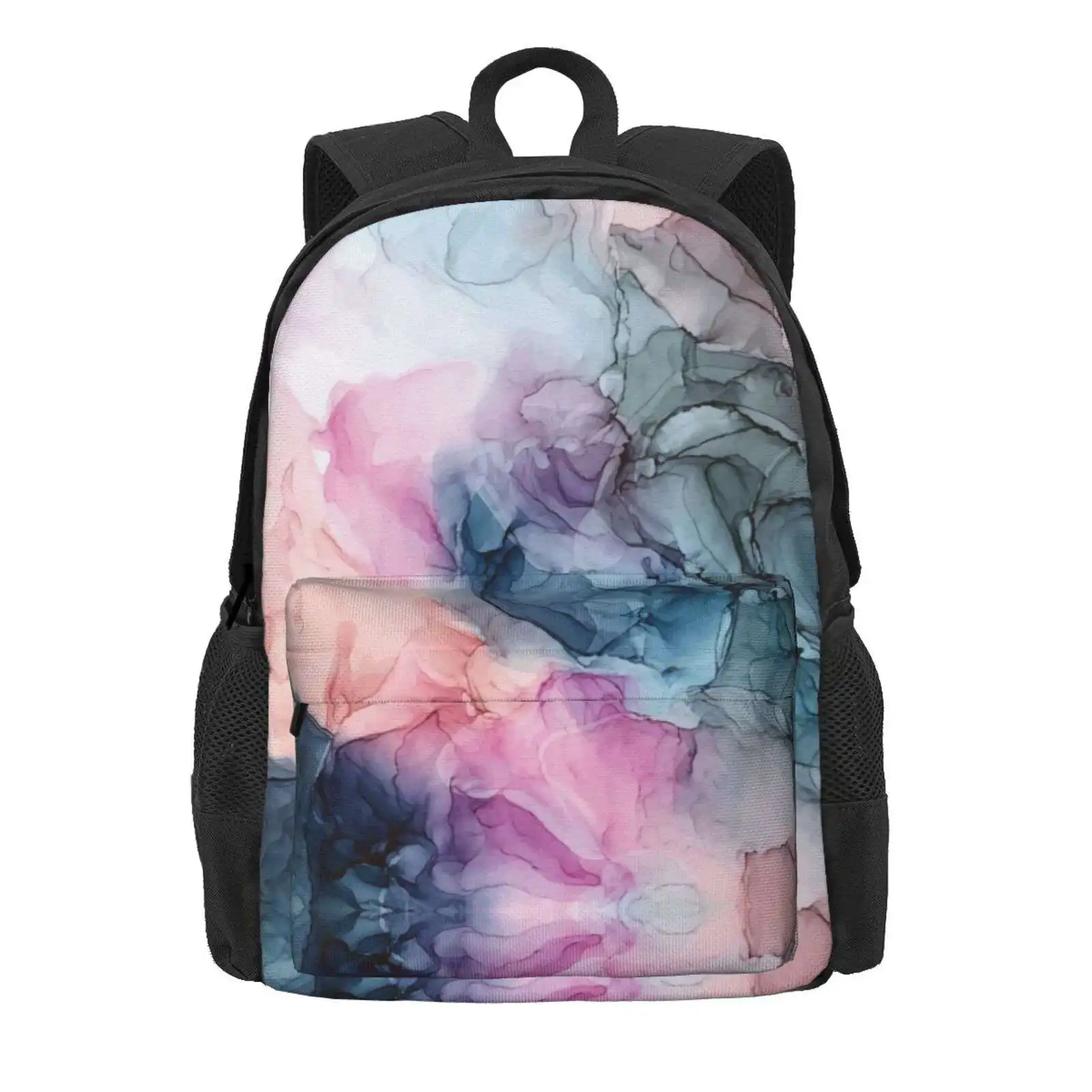 Heavenly Pastels 1: Original Abstract Ink Painting Hot Sale Schoolbag Backpack Fashion Bags Pastel Love Obsessed Pink Blush