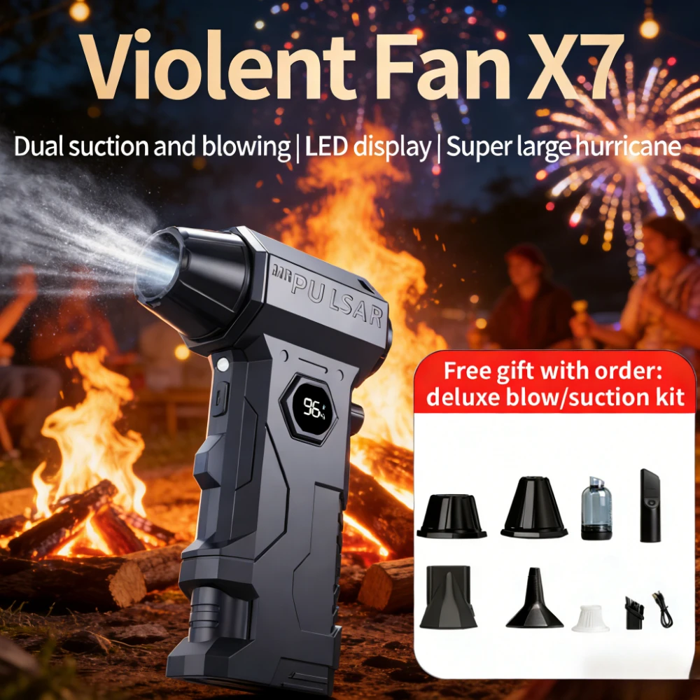 

New Violent Fan X7 Turbo jet fan Brushless Motor Handheld Metal Housing Powerful Blower Air Duct Violent Turbo multi-functional