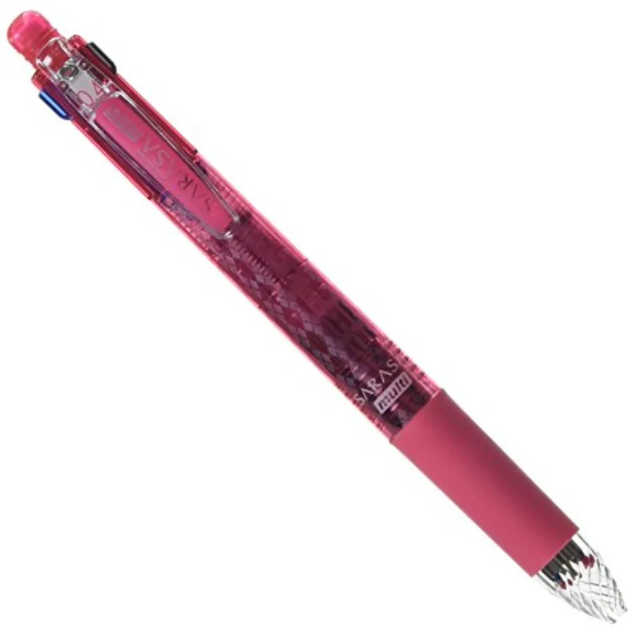 

Zebra Multi Function Sarasa 0.4mm Black/Red/Blue/Green Ink Ball Point Pen, 0.5mm Mechanical Pencil, Pink Body J4SAS11-P