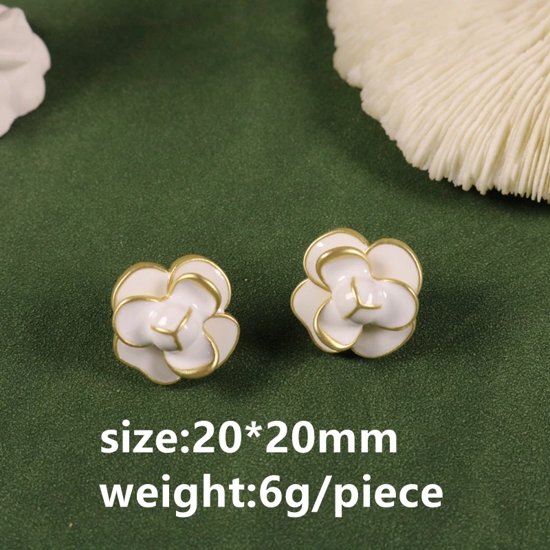 White Enamel Earrings Stud Heart Triangle Flower Brincos Jewelry Vintage Modern Accessories