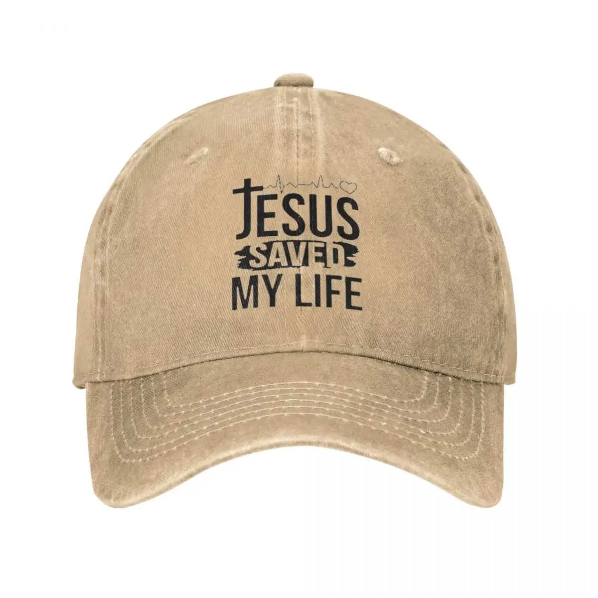 Jesus Saved My Life Baseball Cap Lord Jesus Cute Male Washed Hip Hop Hats High Quality Running Baseball Caps Birthday Present