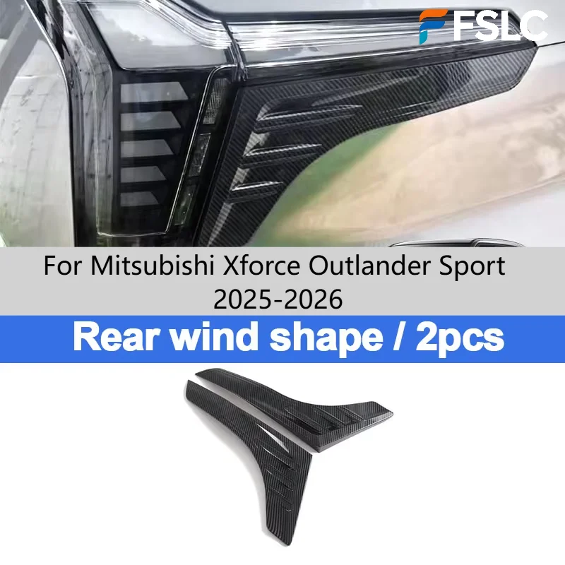 

For Mitsubishi Xforce Outlander Sport 2025-2026 ABS Carbon Fiber Front Fender Rear Light Eyebrow Cover Trim Exterior Car Styling