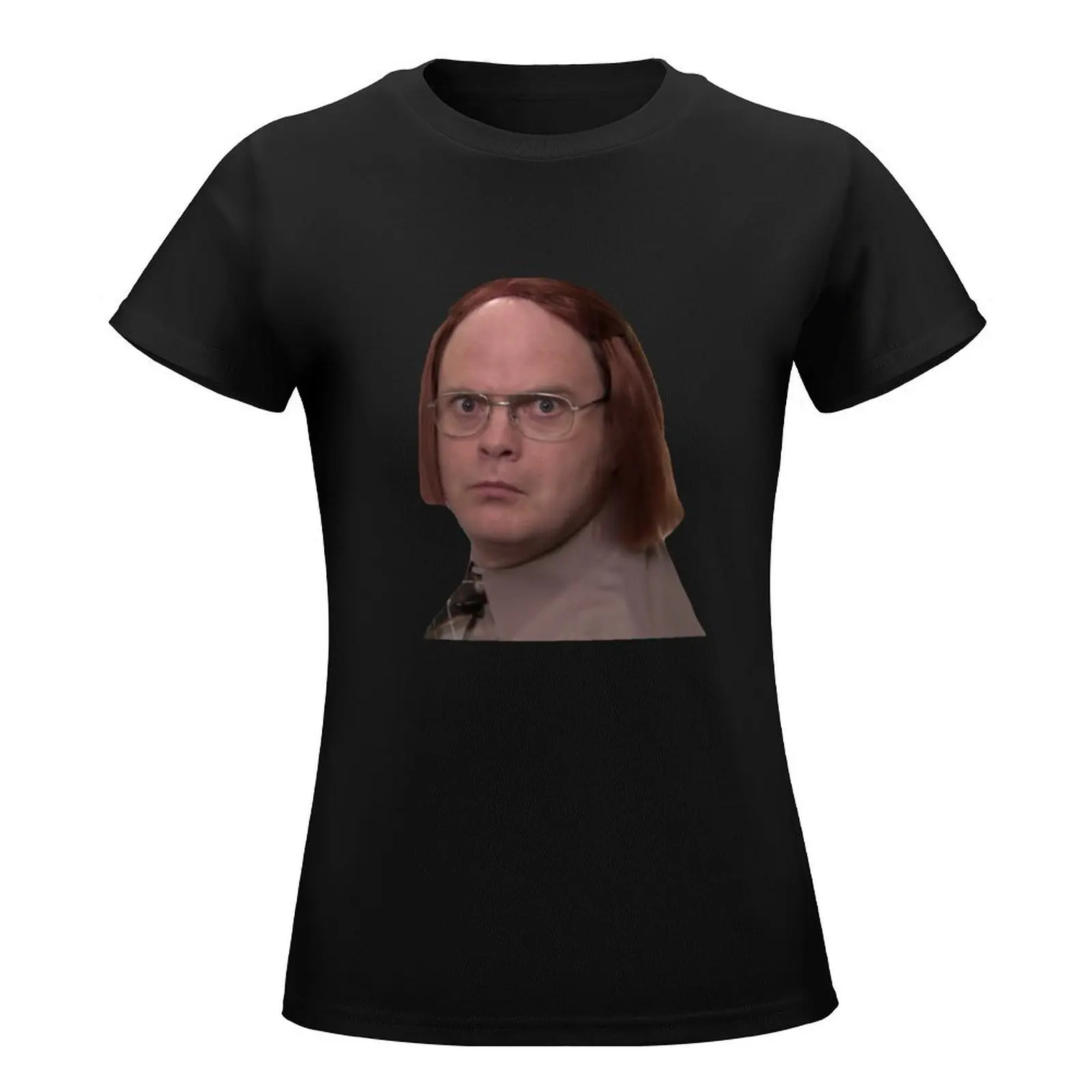 Dwight Schrute as Meredith T-Shirt animal print anime Short sleeve tee t-shirt dress for Women long