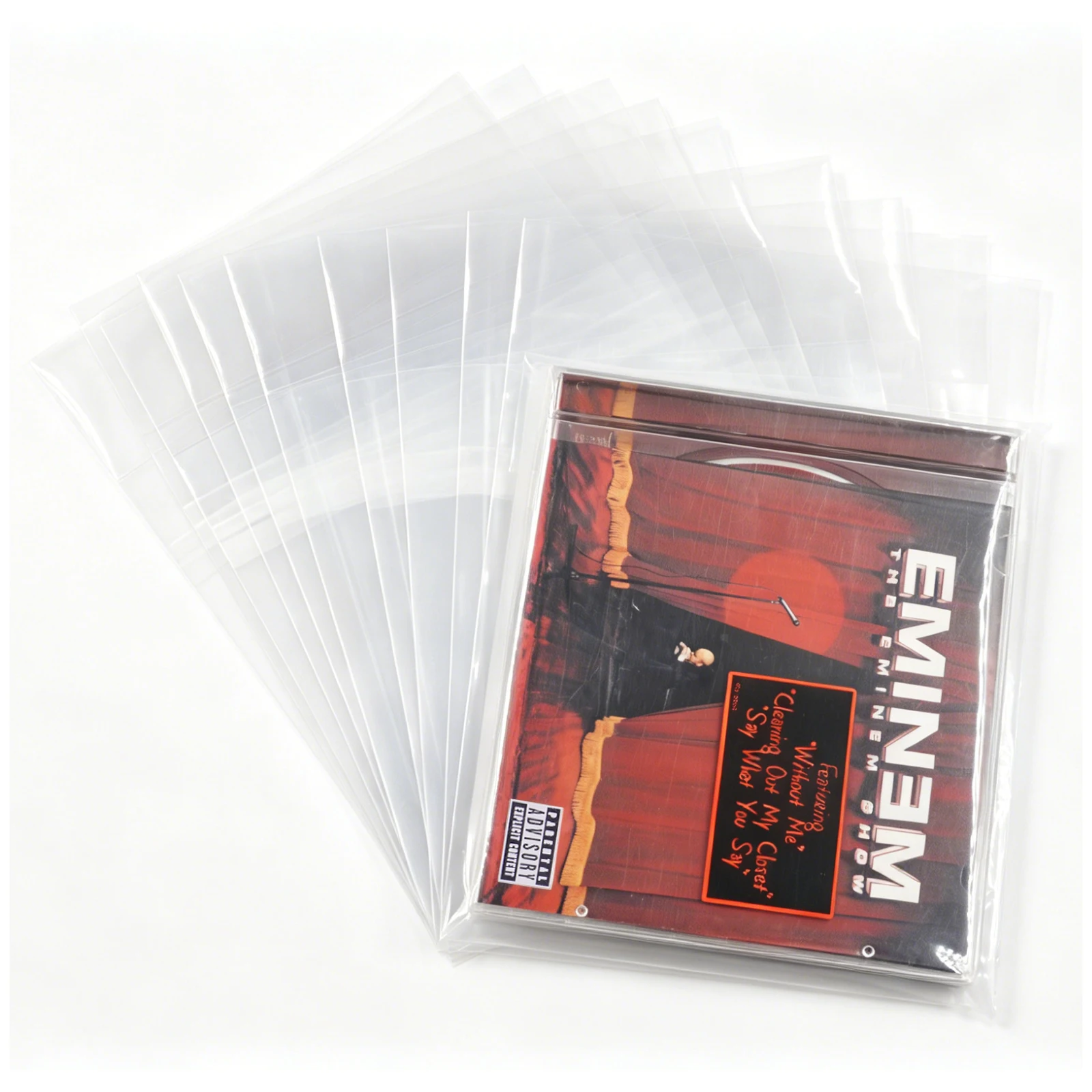 NEW 50PCS Self-Adhesive CD/DVD Storage Pockets, Vertical Loading Clear PP Protective Sleeves with Flap for Albums CDs Bag Displa