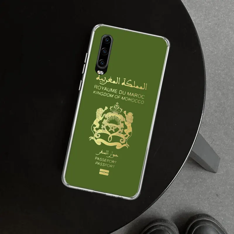 Morocco Flag Passport Phone Case Cover For Huawei P30 P20 P40 P10 P50 Mate 20 40 30 10 Pro Lite Art Gift Fundas Coque Shell Capa