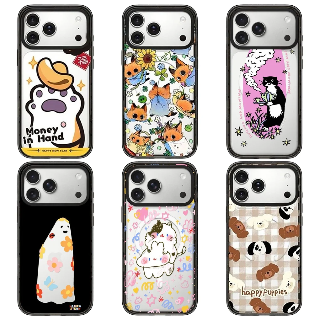

Flower Ghost 2.0 Acrylic Black Border Phone Cover for IPhone 12 13 14 15 16 17 Pro Max Case for IPhone 17 Air
