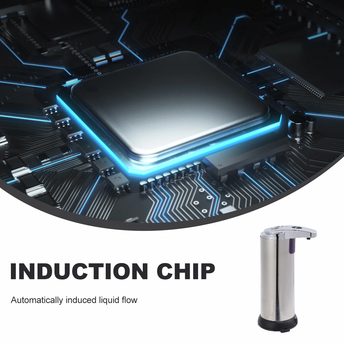 

Touchless Soap Dispenser Stainless Steel Sensor Automatic Bathroom Kitchen H 3 Levels Waterproof Base Smart Infrared