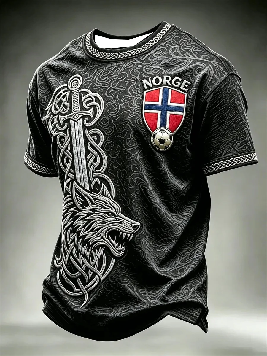 2026 Neues Kinder-T-Shirt, Norwegisches Fußballtrikot mit 3D-Druck, Schnelltrocknender Stoff, Geeignet für Alltag und Training – Detail 6