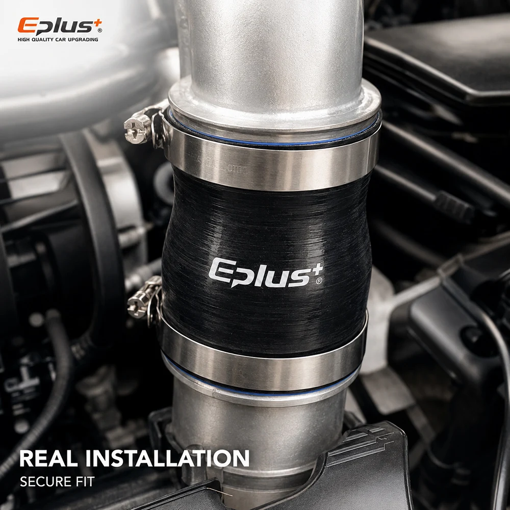 Eplus Schwarzer 4-lagiger verstärkter Silikon-Reduzierschlauchadapter, hochtemperaturbeständig, flammhemmend, für Auto-Turbo-Ladeluftkühler-Ansaugrohr – Detail 6