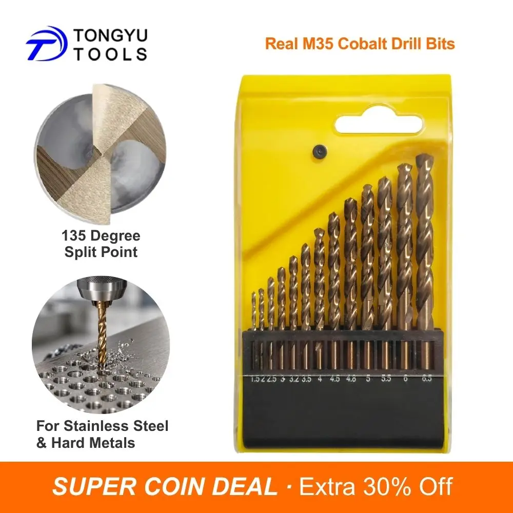 

Cobalt Drill Bit Set DIN338 Metric M35 HSS Co5% Twist Drill Bit for Stainless Steel Hard Metals Cast Iron Split Point