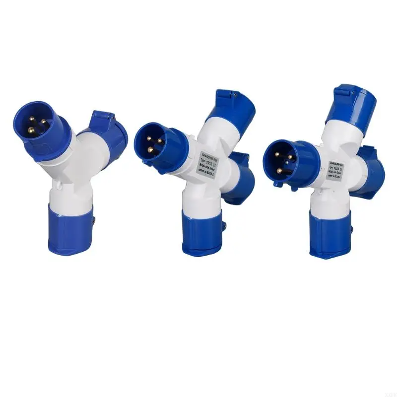 

16A 2/3 Way Splitter Corrosion Resistant Electric Mains Hook Up Adapter for Caravans Motorhomes