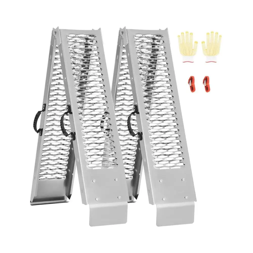 

Алюминиевые пандусы, 1000 фунтов, 2 шт. сверхмощные пандусы с широкой поверхностью рампа, стабильная загрузочная рампа с ручками, подходит для