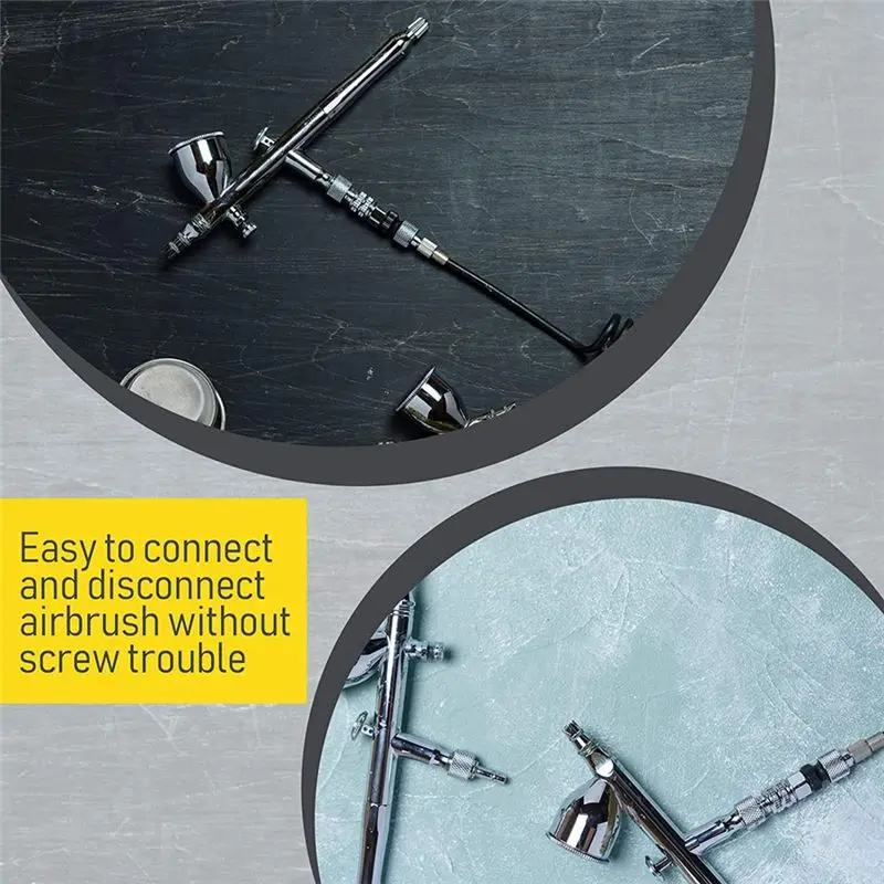 AF89-Airbrush Quick Disconnect Coupler Release Fitting Plug, 6Pcs 1/8 In BSP Konektor Jantan dan Betina Adaptor Air Brush