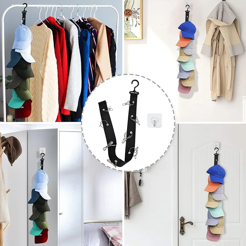 8-Clip Wall Storage Hat Hanging Tool Underwear Drying Rack Bedroom Wardrobe Duck Tongue Cap Storage Hook Rack