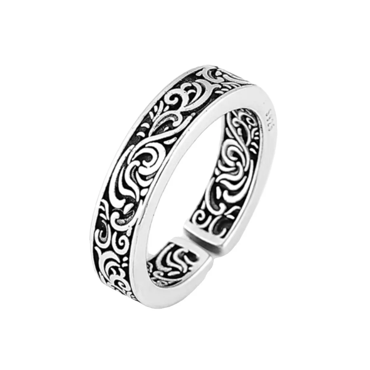 New 925 Silver Ring Vintage Pattern for Women Sterling-Silver Wedding Simple Jewelry Gifts Accessories Fashion Party Ring image 6