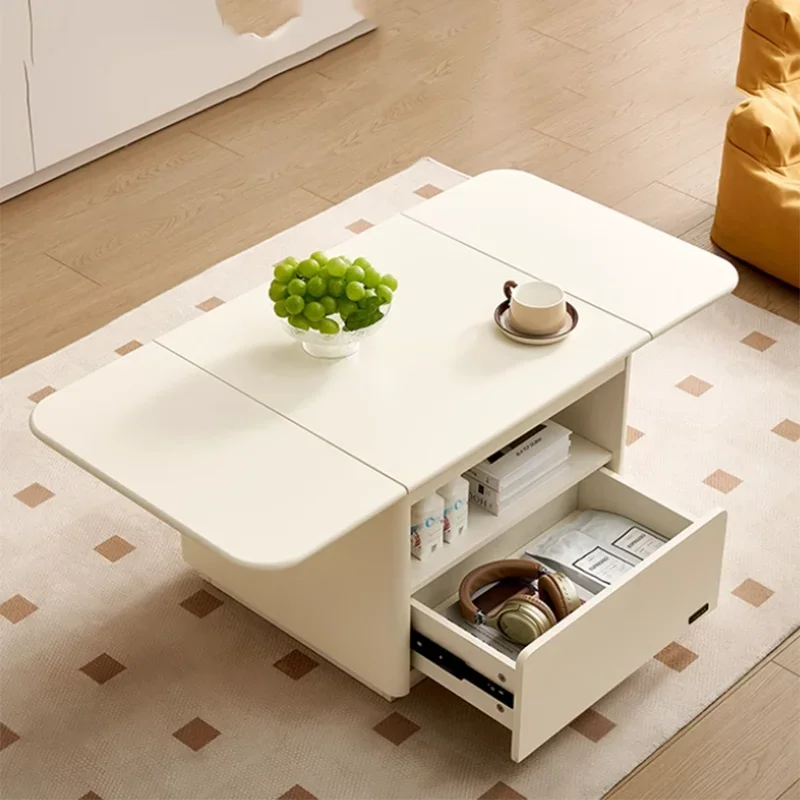 White Lift Top Coffee Table Foldable Storage Aesthetic Minimalist Glamour Coffee Table Modern Design Mesa De Centro Furniture