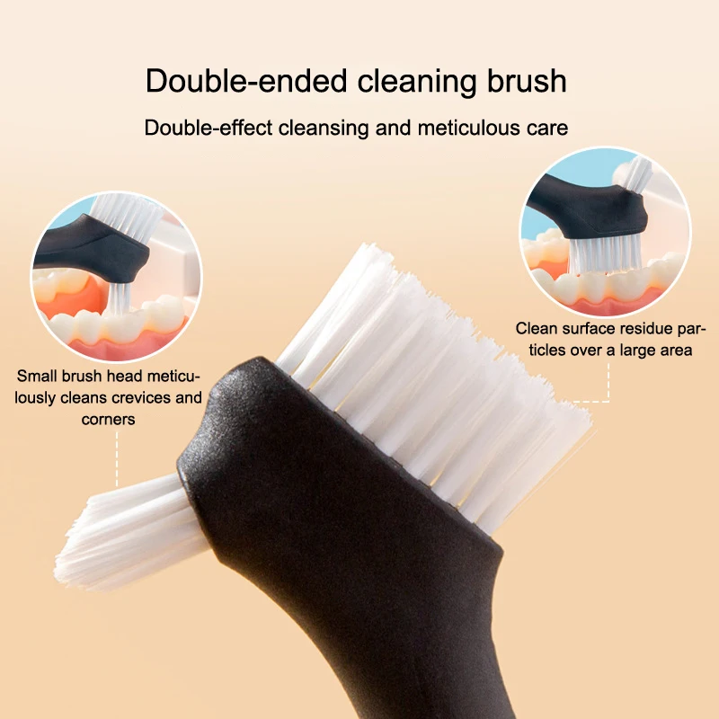 1pcs Denture Toothbrush Cleaning Brush Double Sided Denture Brush Invisible Braces Orthodontic Retainer Descaling Brush