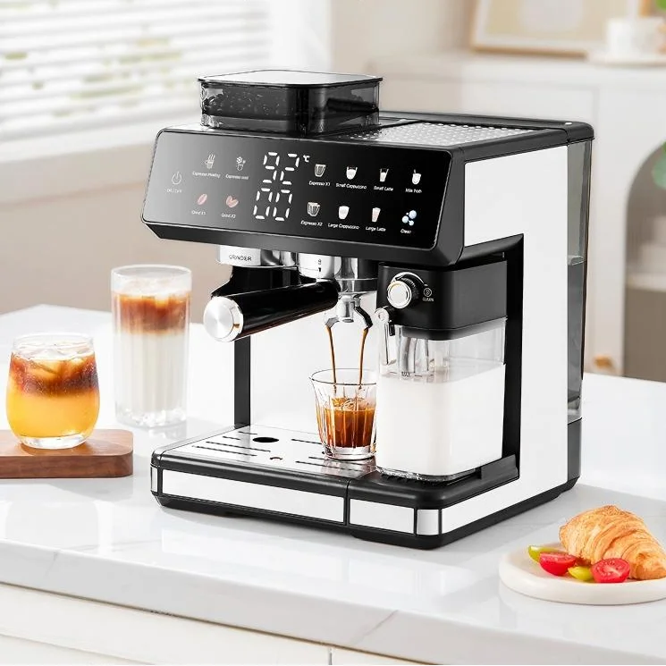 

Intelligent Fully Automatic Electric Espresso Smart Coffee Maker Machine With Automatic Milk Frother
