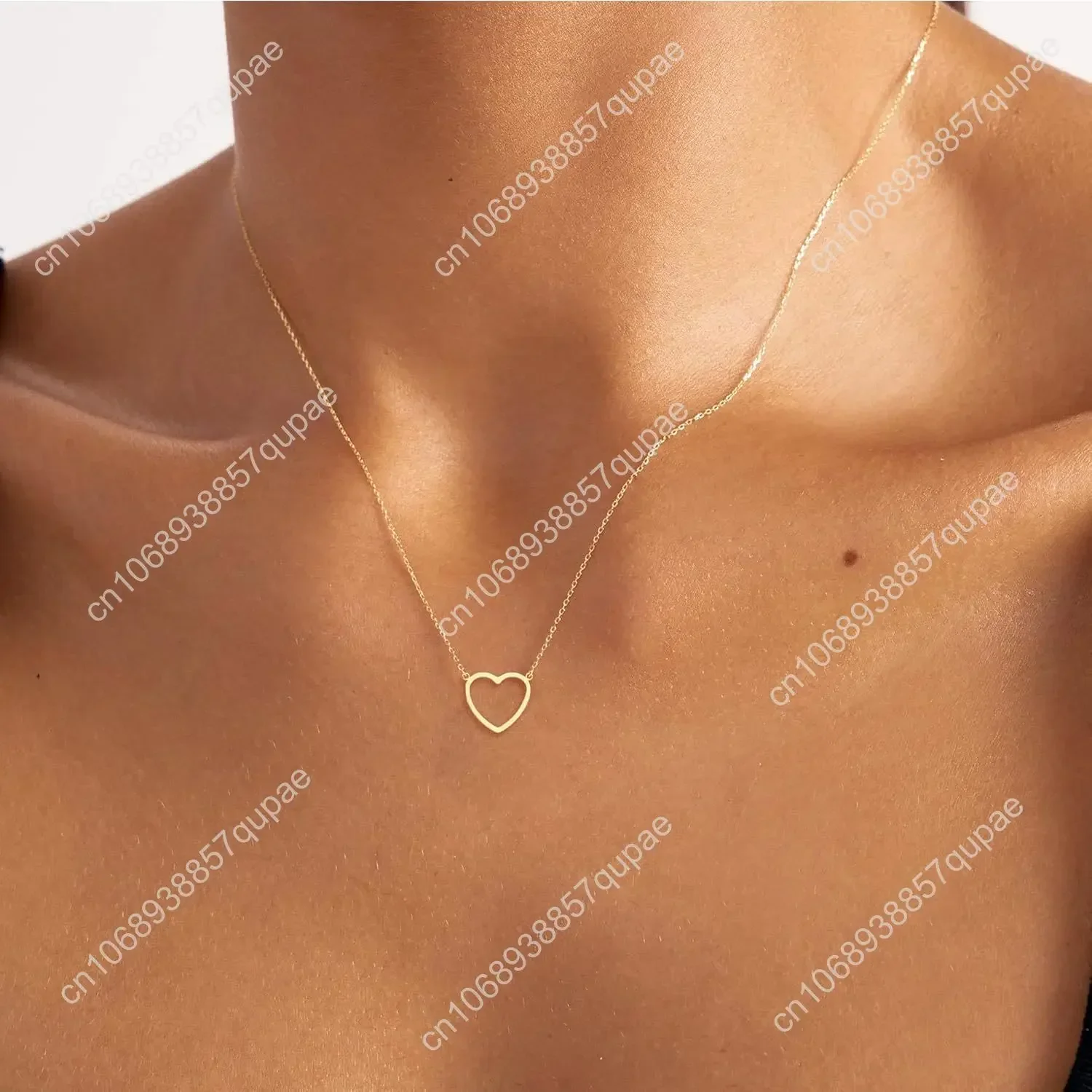 여성을 위한 발렌타인데이 선물, 여성과 소녀들을 위한 우아한 금목걸이, 트렌디한 금/은 도금 귀여운 하트 목걸이
