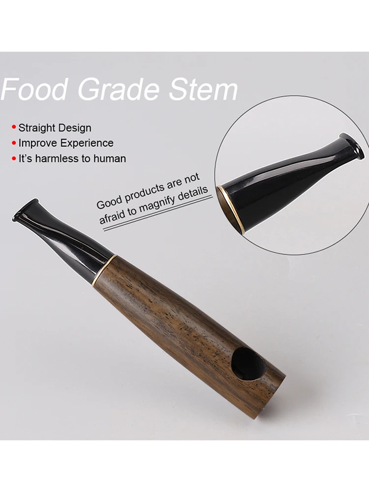 tobacco pipe, portable DIY pipe, 9mm flue, Straight handle solid wood pipe, cigar accessories,  length 120mm , smoking gift