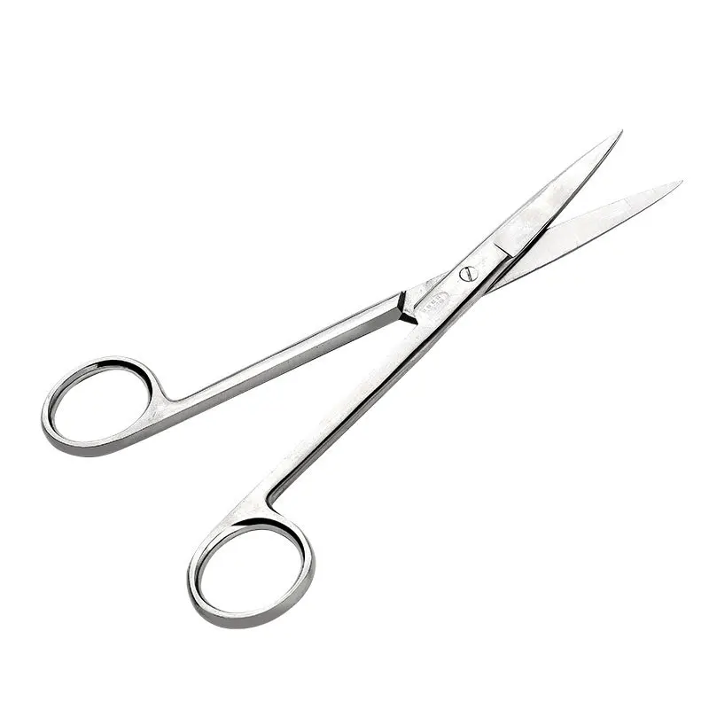 مقص جراحي سميك منحني مستقيم مدبب من الفولاذ المقاوم للصدأ مقاسات كبيرة وصغيرة لإزالة خياطة الممرضة #1