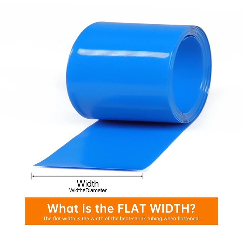 2m PVC Heat Shrink Tube Width 50mm ~ 500mm  Cable Protect Sleeve Waterproof Insulated 18650 Lipo Battery Pack Wrapping Film