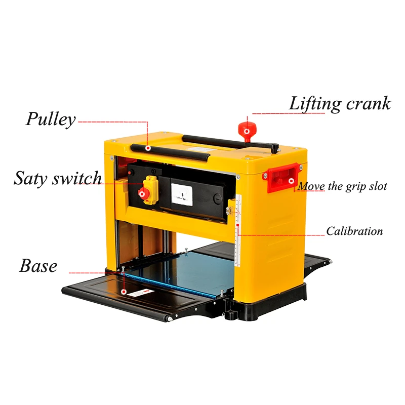 2000W 13 Inch Woodworking Planer Multi-function High-accuracy Table Woodworking Thicknesser Wood Sander 12155