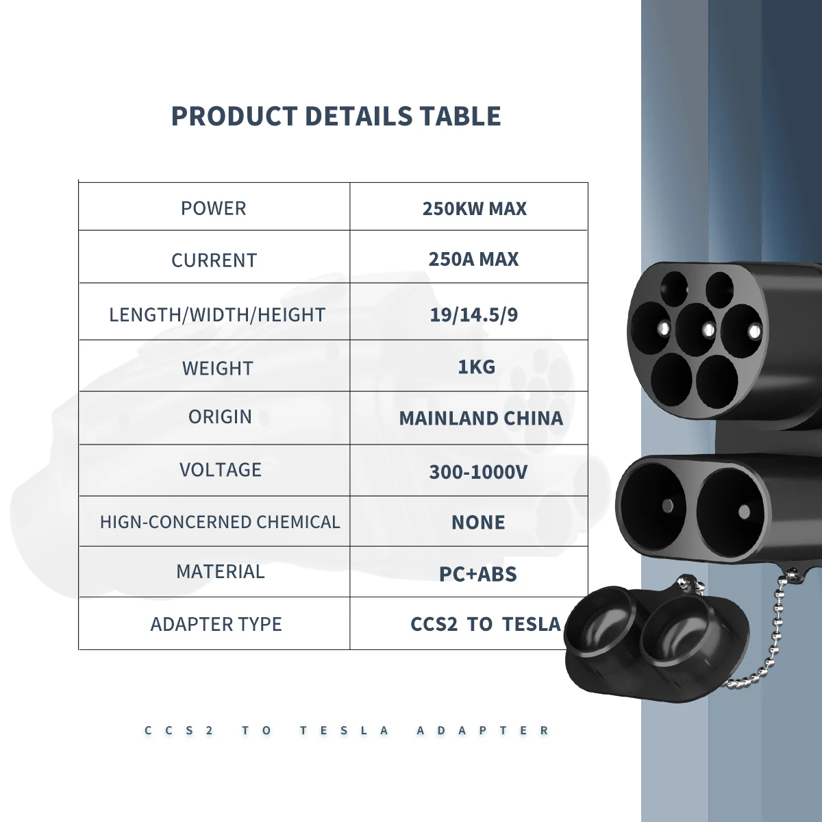 

CCS2 to Telsa Adapter Fit NACS Electric Vehicle Car EV Charger Connector CCS2 For Tesla Adapter CCS2 fit Tesla Model 3/X/Y