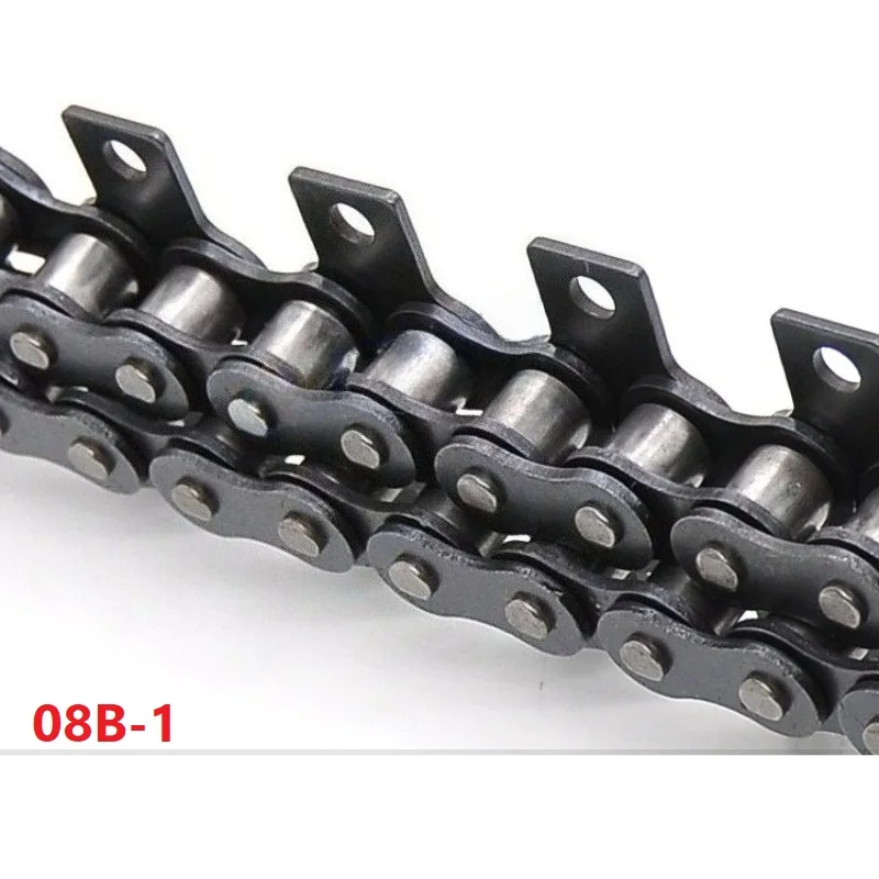 New Listing Roller Chain 08B-1 Single Side Straight Plate Conveyor Drive Transmission Chain With 1 Ear Single Hole