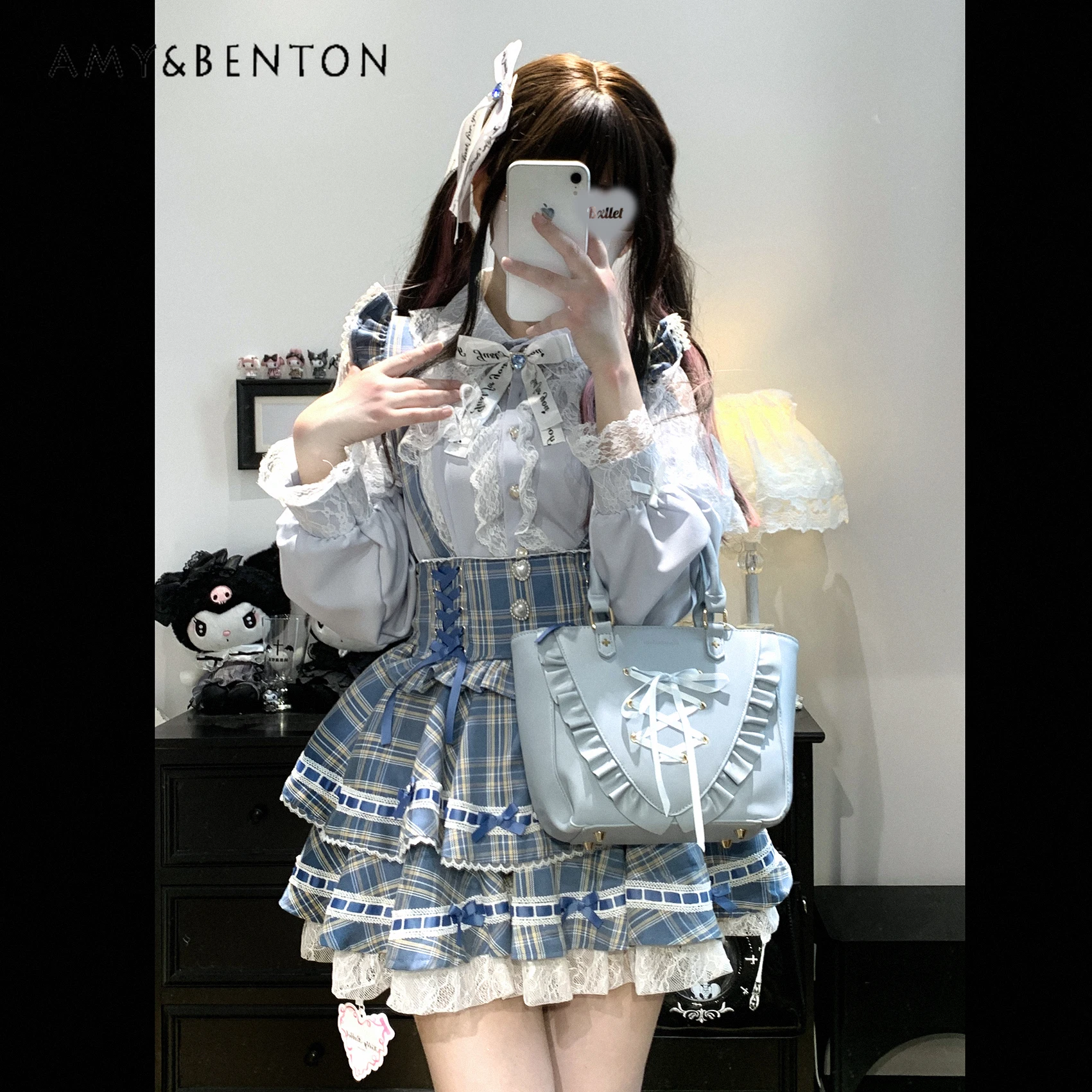 Mine Series Mass-produced Lace Cape Long-sleeved Shirt Japanese Sweet Cute Bow Slim Shirt Women Lolita All Match Top Women's