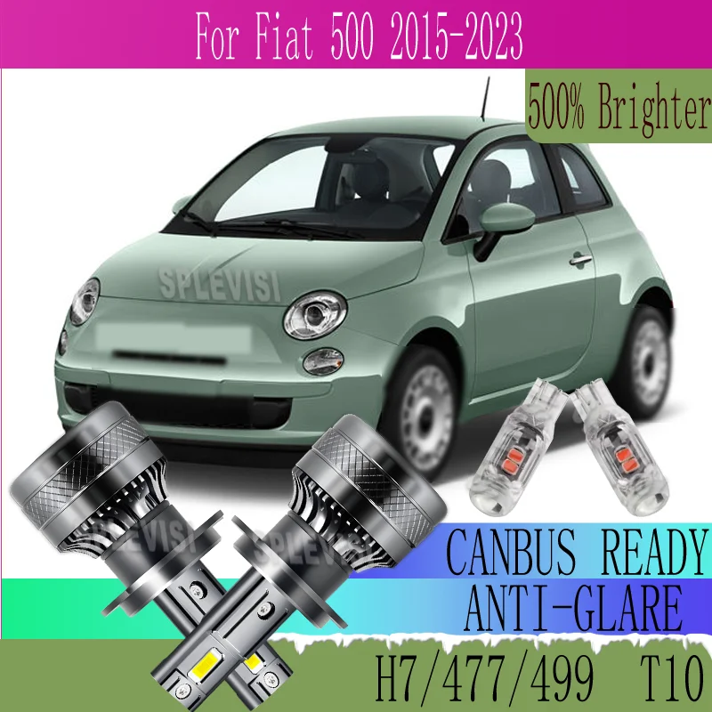 Prevents Glare for Oncoming Traffic  Smart Safety Waterproof HEADLIGHT For Fiat 500 2015 2016 2017 2018 2019 2020 2021 2022 2023