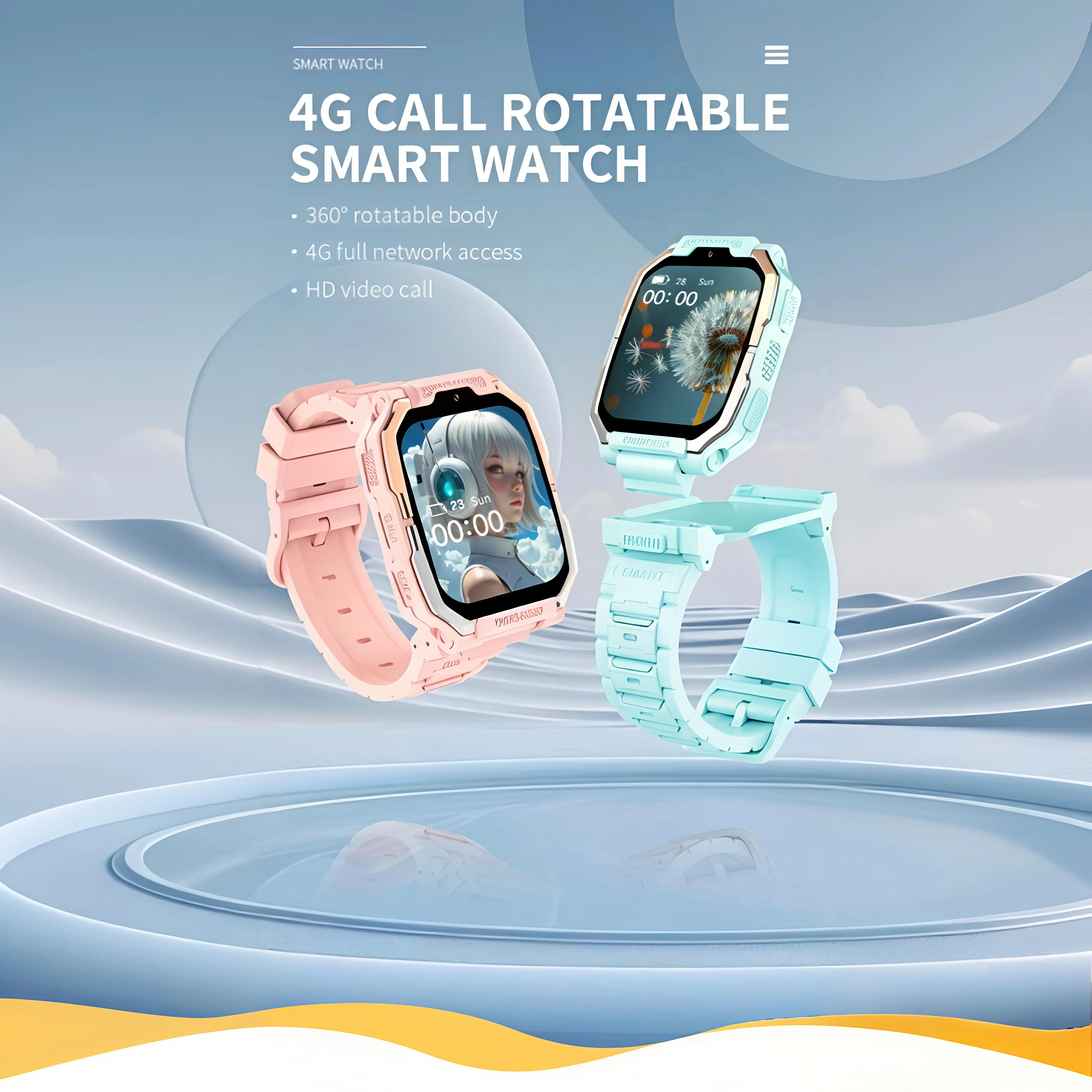 2026 New Kids 4G Sim Card Smart Watch Call SOS GPS Location Child Smart Watch Camera Waterproof For Boys Girls Present T66