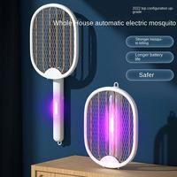 Foldable UV Light Bug Zapper Electric Mosquito Killer 2-in-1 Fly Swatter Trap USB Rechargeable Mosquito Racket Insect Killer Bat
