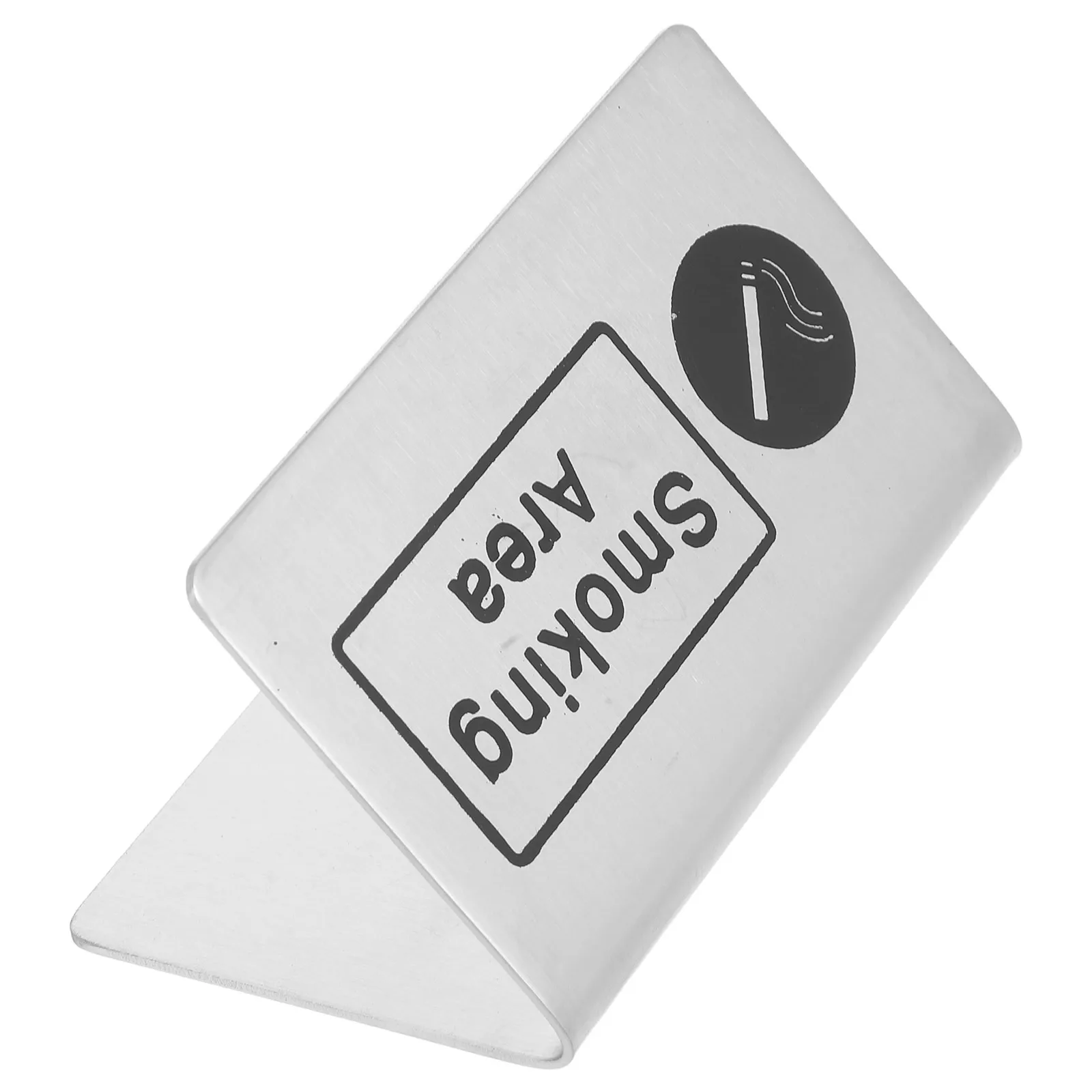 

Sturdy Stainless Steel Smoking Area Signboard Double-Sided Table For Restaurants Indoor Indicator Metal