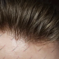 Ultra Thin Skin 0.02-0.03mm Microskin Human Hair Men's Toupee Undetectable Natural Hairline Prosthesis Capillary 90% Hair System