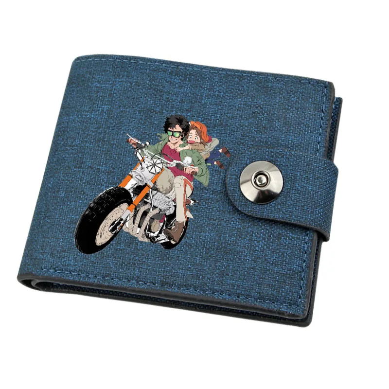 Boy Gril Coin Purse Anime MEGALOBOX  Cartoon Wallet Canvas Teenager Casual Cash Holder Bi-Fold Buckle Short Wallet