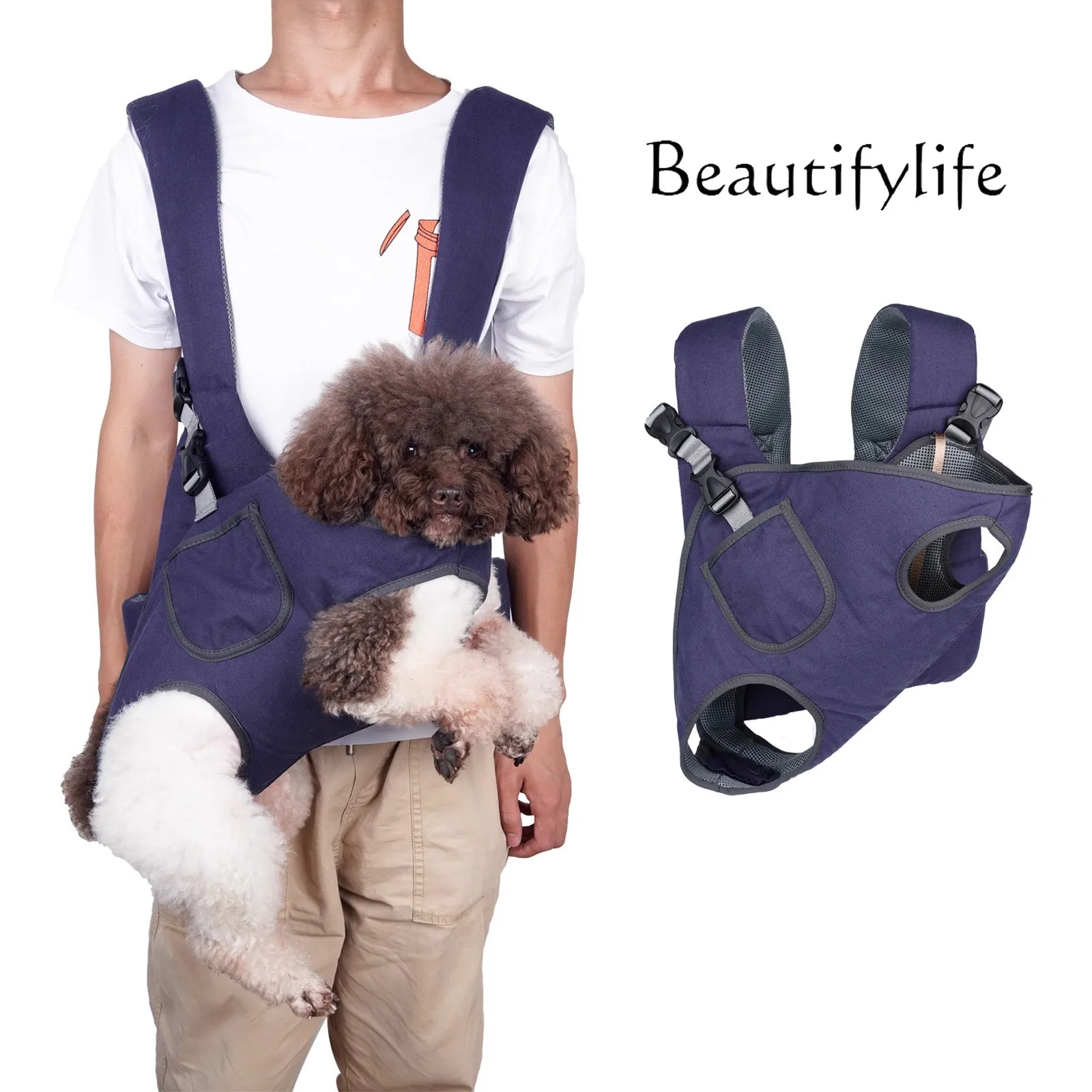 Chest Bag Pet Supplies Horizontal Design Portable Shoulder Breathable Cat Satchel for Walking