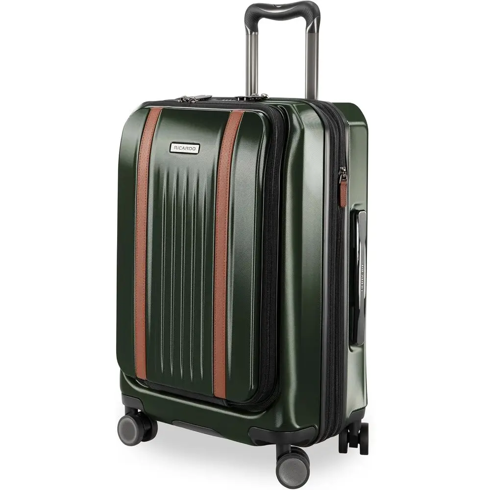 

Расширяемый чемодан с двумя колесами и удобной ручкой, для легкой упаковки, 20 дюймов, цвет охотничьего зеленого, подходит для мужчин и женщин