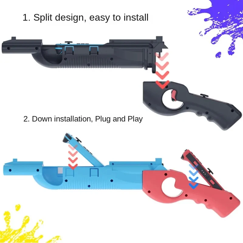 Game Gun Controller for Nintendo Switch/switch Oled Joycon Grip Call of Juarez, Sniper Elite 3 Doom 4, Splatoon 3/2,fortnite