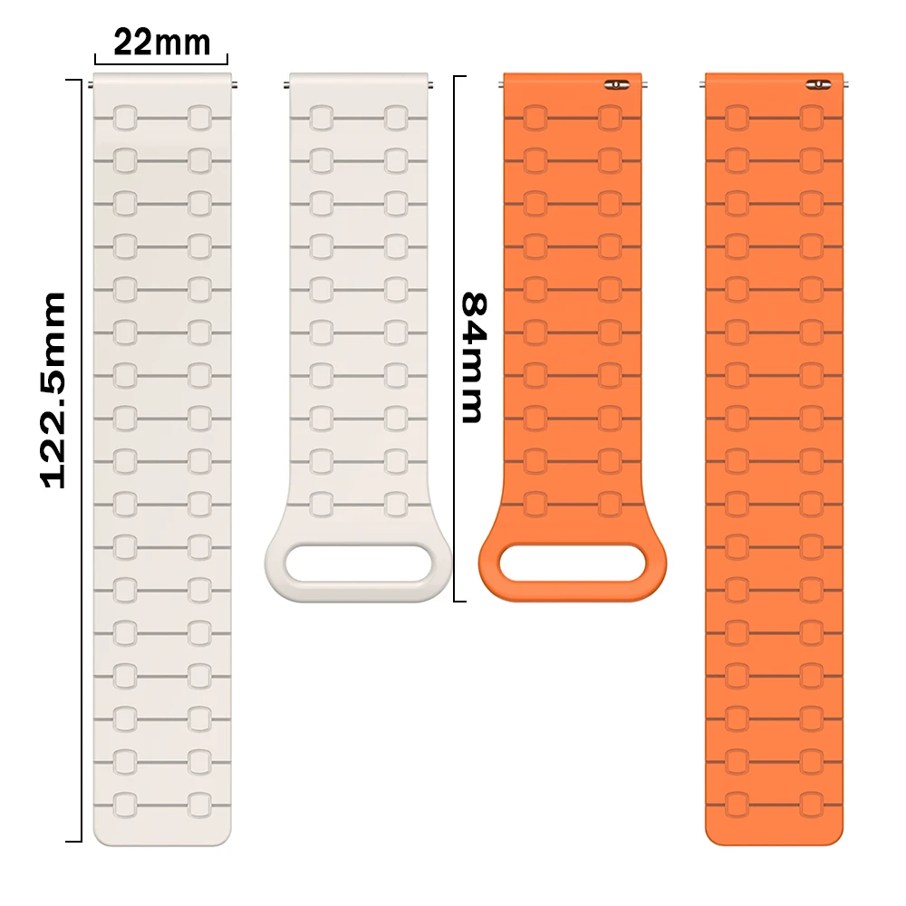 Xiaomi Watch S2 46mm/42mm S1 Pro S3 S4、Huawei GT 5 Pro対応 22mm マグネット式シリコンストラップ スポーツカラー2 交換用ブレスレット