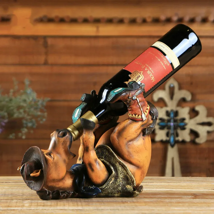 

[MGT] American Nordic horse wine rack resin crafts statue animal sculpture wine rack home decoration ornaments