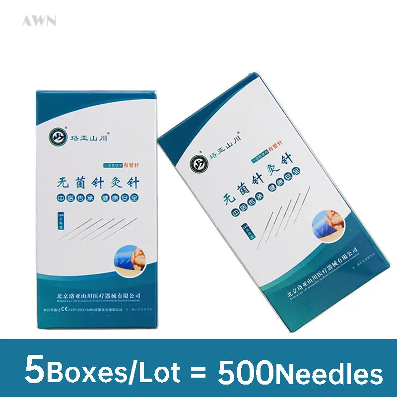 5Box =500Pcs Disposable Acupuncture Needle Sterile with Individual Tube Zhenjiu Medicine Acupoint Stimulation Therapy Multi Siz