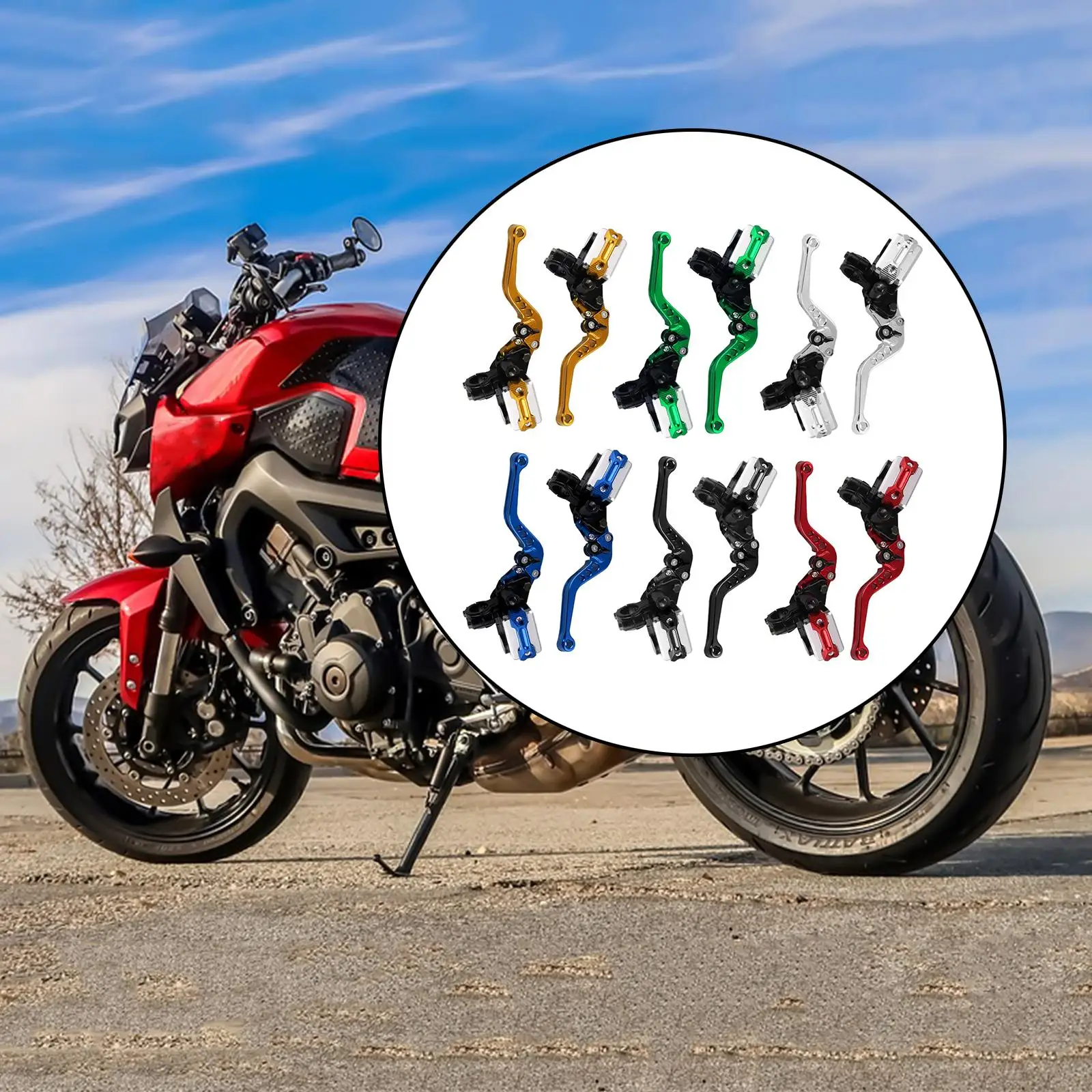 

2Pcs Universal Motorcycle Brake Clutch Master Cylinder Reservoir Levers 7/8"