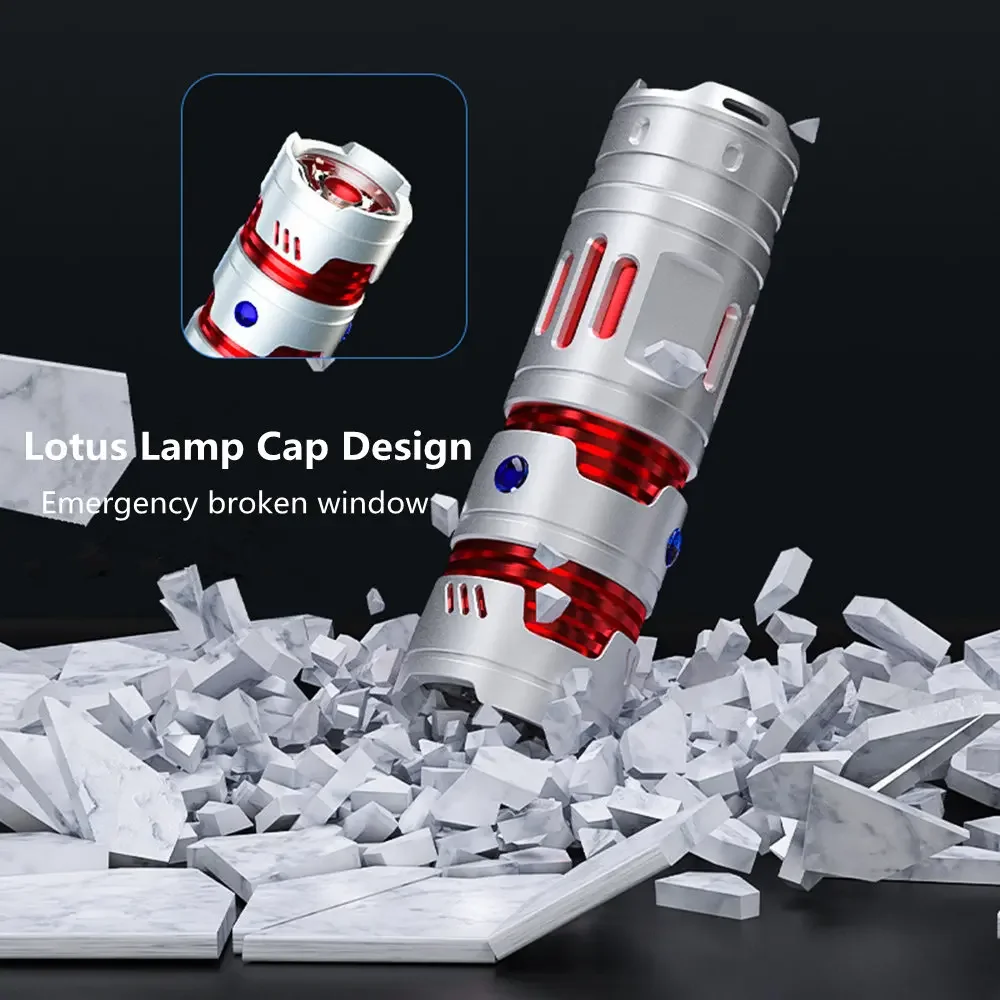 New Creative EDC LED Flashlight Type-C Rechargeable With Fidget Spinner For Camping Fishing Lamp rechargeable Waist fan Linterna